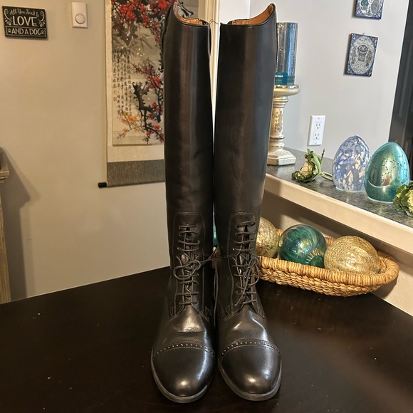 Ariat Black Leather Heritage Contour Field Tall Slim calf Riding Boot size 6.5 - Picture 8 of 13
